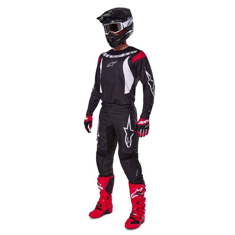 Motokrosové kalhoty Alpinestars Fluid Haul černo-bílé