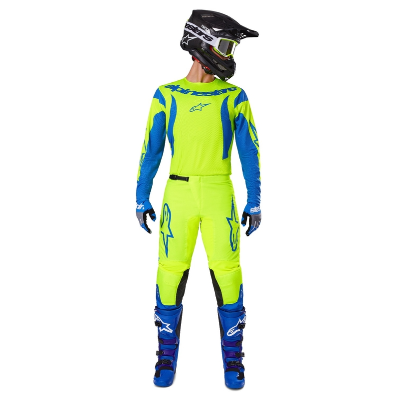 Alpinestars Fluid Haul motokrosa bikses fluo dzeltenā-zilā krāsā