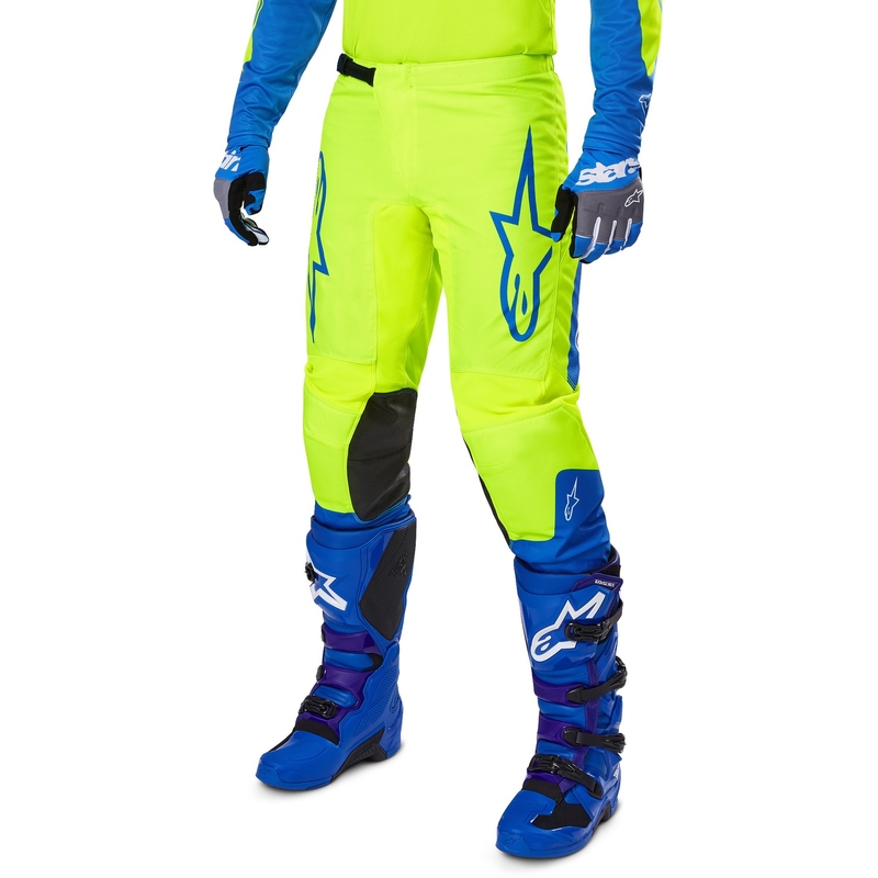 Alpinestars Fluid Haul motokrosa bikses fluo dzeltenā-zilā krāsā