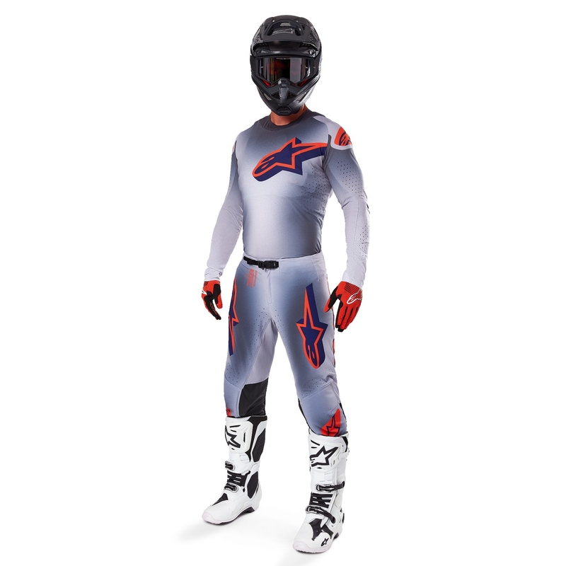Alpinestars Supertech Lipan motokrosa bikses pelēki-fluo oranžā krāsā