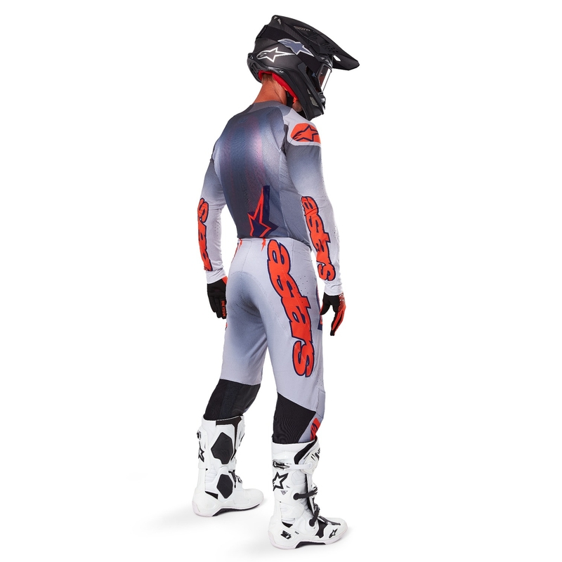 Alpinestars Supertech Lipan motokrosa bikses pelēki-fluo oranžā krāsā