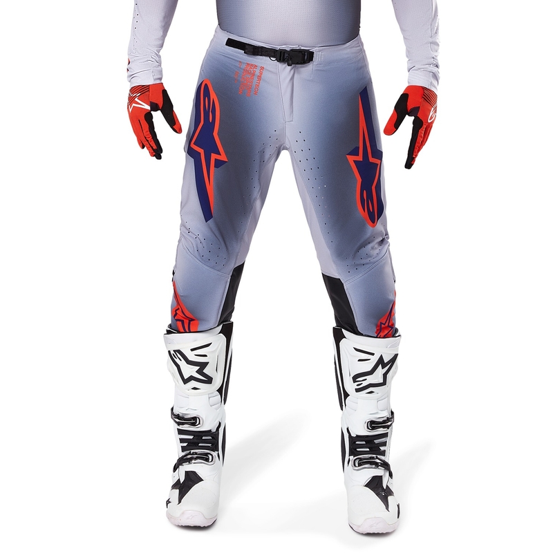 Alpinestars Supertech Lipan motokrosa bikses pelēki-fluo oranžā krāsā