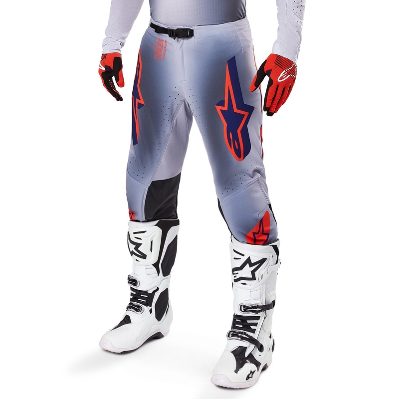 Alpinestars Supertech Lipan motokrosa bikses pelēki-fluo oranžā krāsā