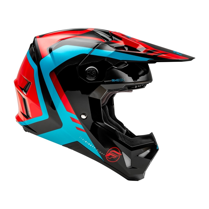 Motokrosa ķivere FLY Racing Formula CP sarkanā-melnā-zilā krāsā