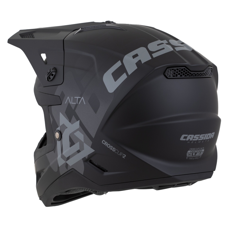 Cassida Cross Cup 2 Alta motokrosa ķivere matēts melns-pelēks