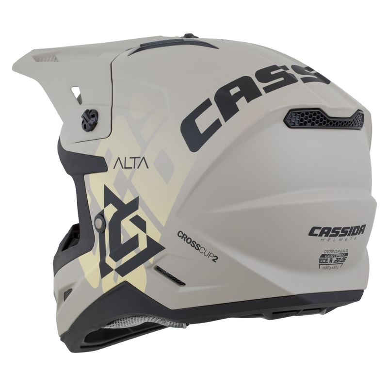 Motokrosa ķivere Cassida Cross Cup 2 Alta matēta smilšaini pelēka