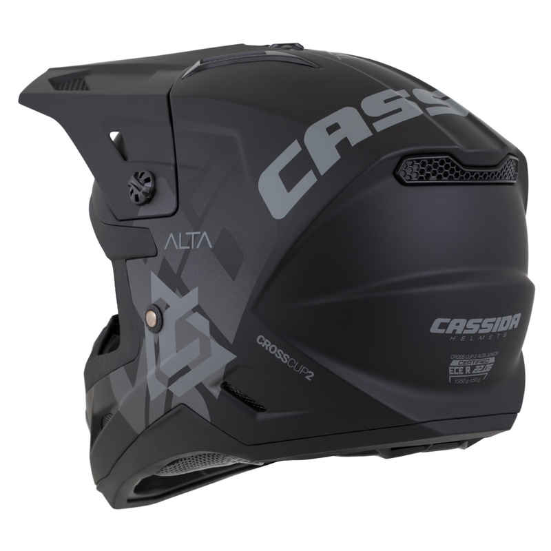 Bērnu motokrosa ķivere Cassida Cross Cup 2 Alta matēts melns-pelēks