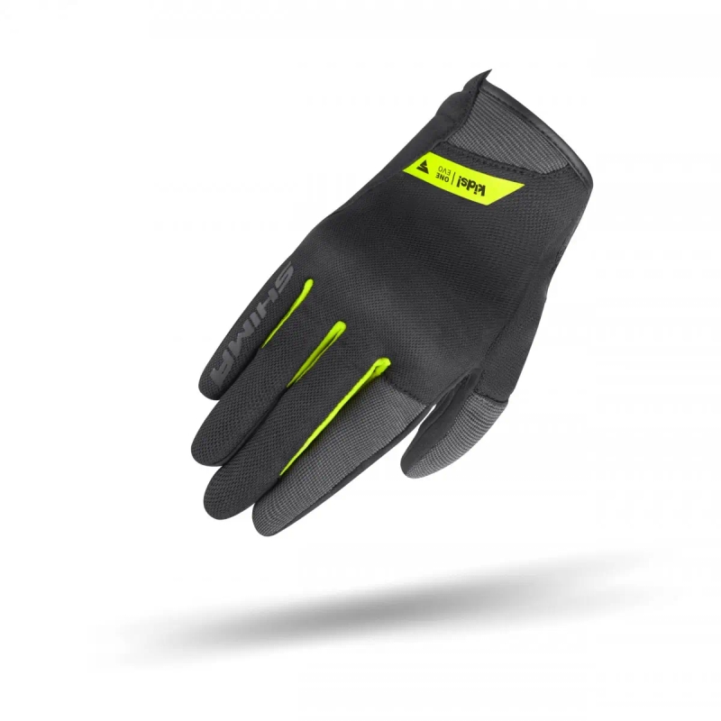 Bērnu motocikla cimdi Shima One EVO melns-fluo dzeltens