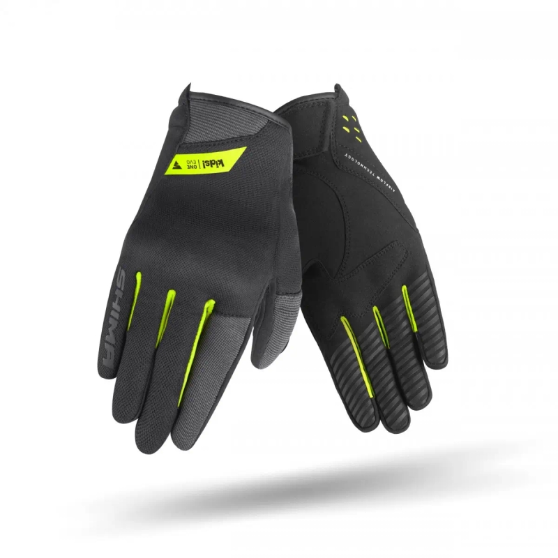 Bērnu motocikla cimdi Shima One EVO melns-fluo dzeltens