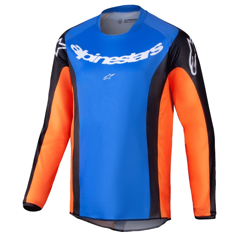 Bērnu motokrosa krekliņš Alpinestars Racer Melt oranžs un zils