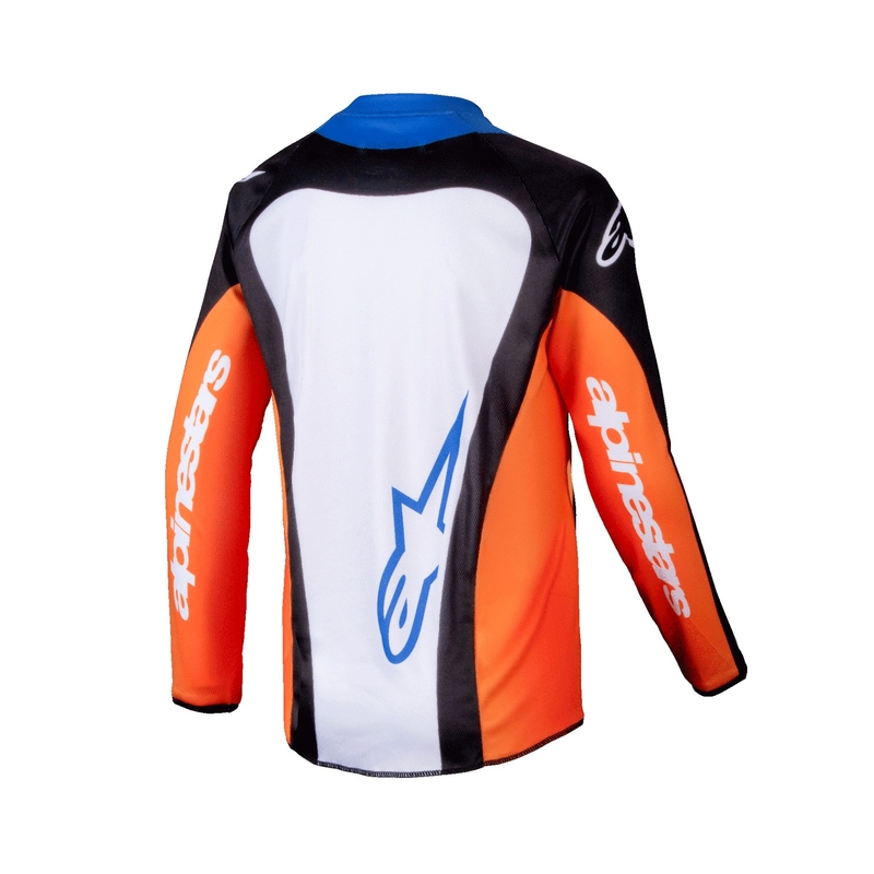 Bērnu motokrosa krekliņš Alpinestars Racer Melt oranžs un zils