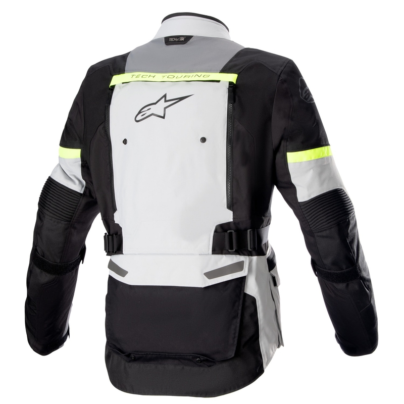 Alpinestars Bogota PRO Drystar pelēk-melni-fluo dzeltena motocikla jaka