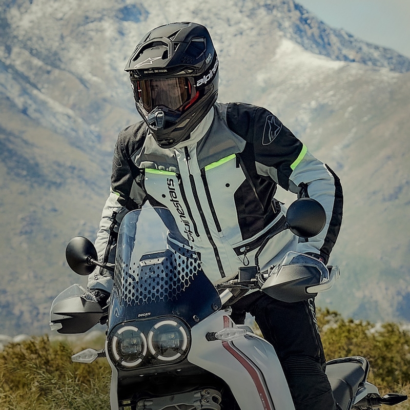 Alpinestars Bogota PRO Drystar pelēk-melni-fluo dzeltena motocikla jaka