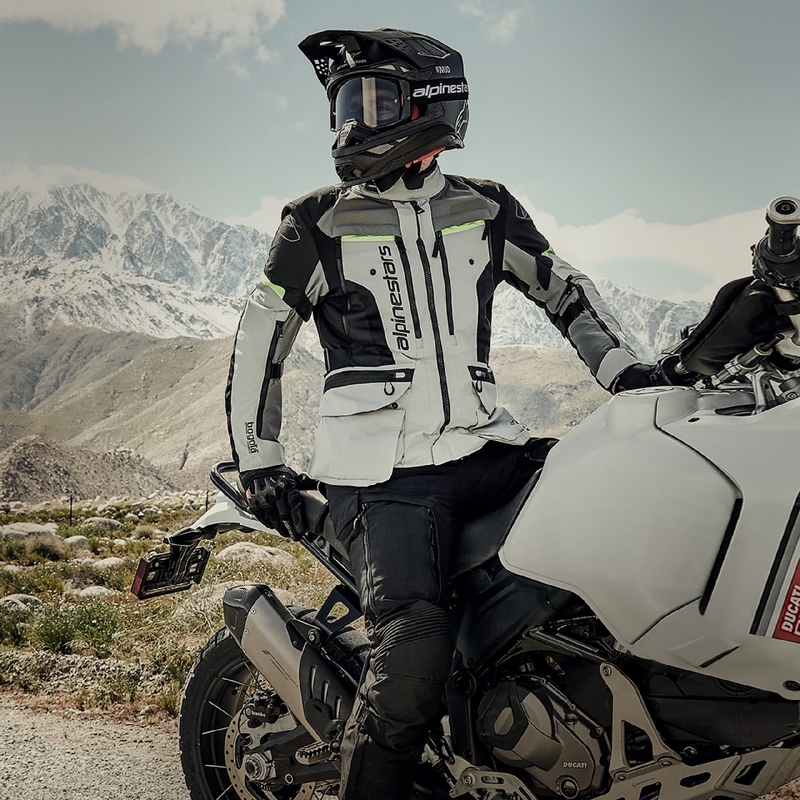 Alpinestars Bogota PRO Drystar pelēk-melni-fluo dzeltena motocikla jaka