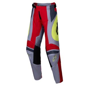 Alpinestars Racer Melt bērnu motokrosa bikses sarkanā un pelēkā krāsā