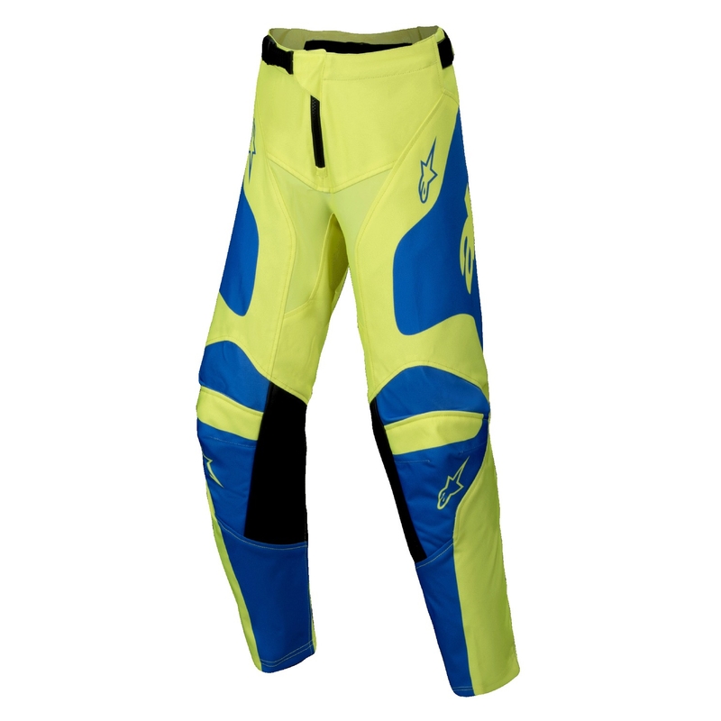 Alpinestars Racer Veil fluo dzelteni-zilas bērnu motokrosa bikses