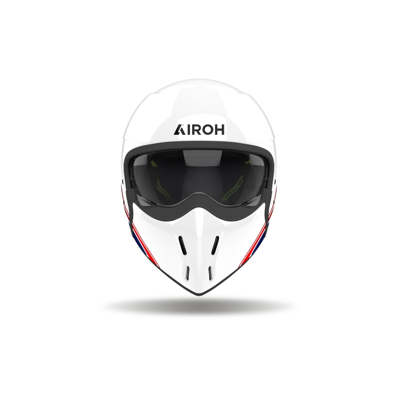 Modulārā motociklu ķivere Airoh J110 Eon spīdīga balta-zilā-sarkana