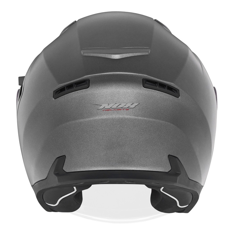 Atvērtā motociklu ķivere NOX N130 matēta titāna krāsā