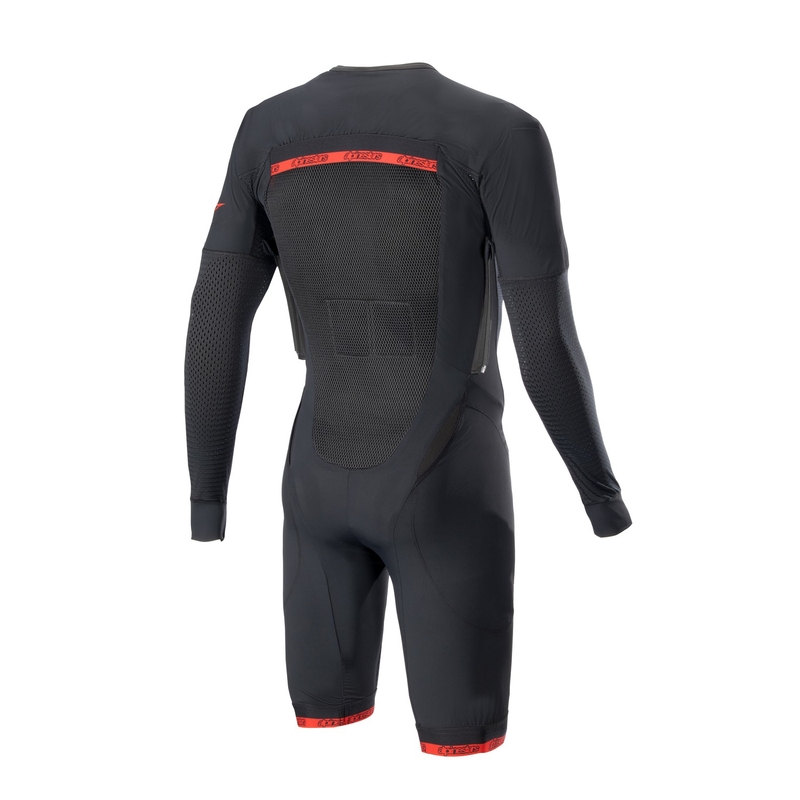 Alpinestars TECH-AIR®10 īsās kājas drošības spilvenu vestes ārējais slānis melns-sarkans-pelēks