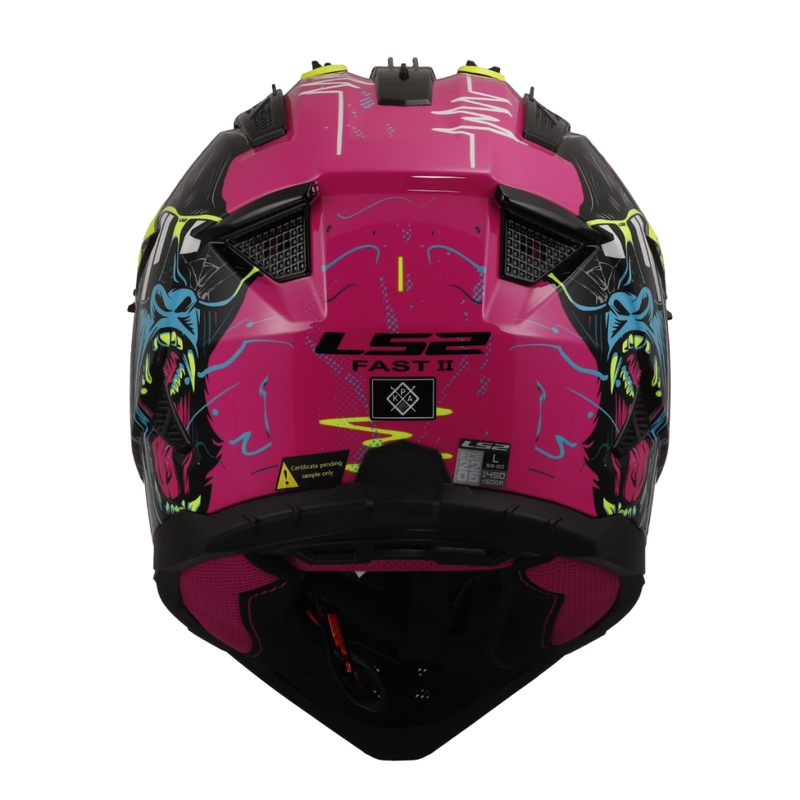 Motokrosa ķivere LS2 MX708 Fast II Gorilla violeti dzeltena
