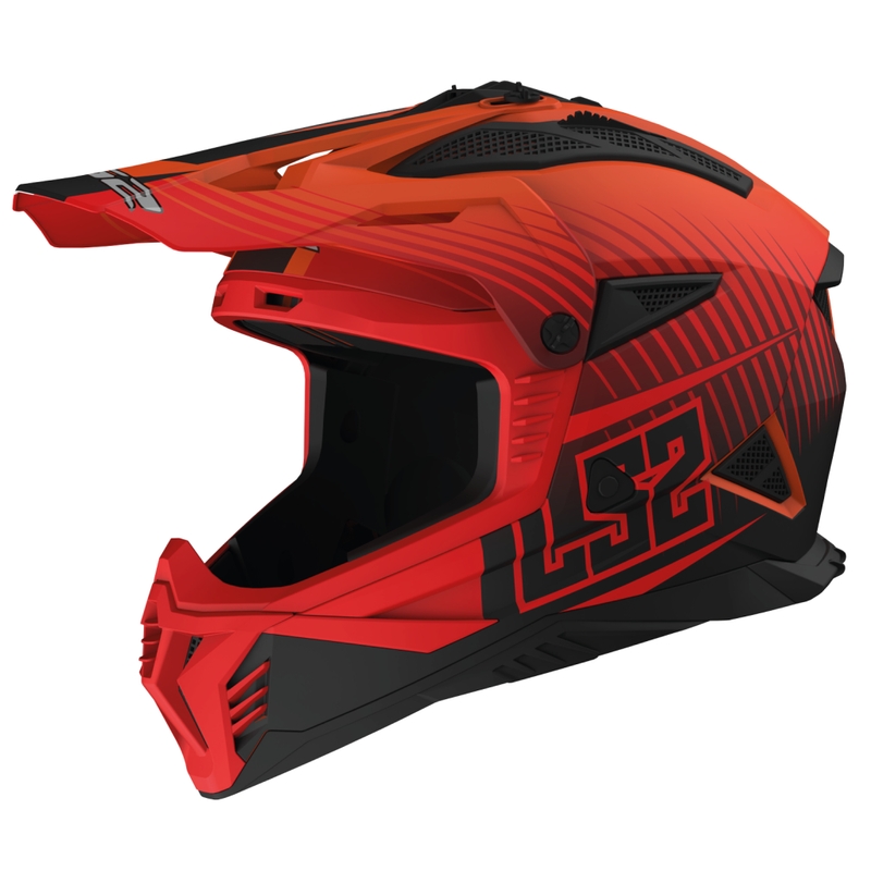 Motokrosa ķivere LS2 MX708 Fast II Duck oranži-arkana