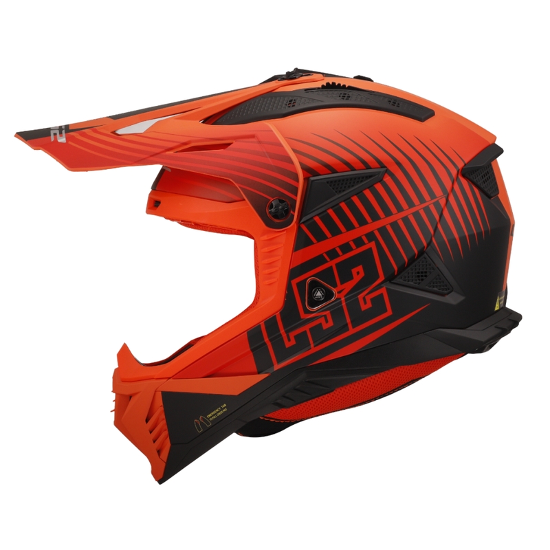 Motokrosa ķivere LS2 MX708 Fast II Duck oranži-arkana