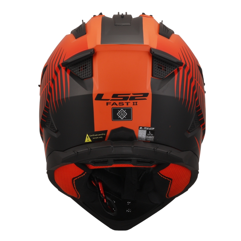 Motokrosa ķivere LS2 MX708 Fast II Duck oranži-arkana
