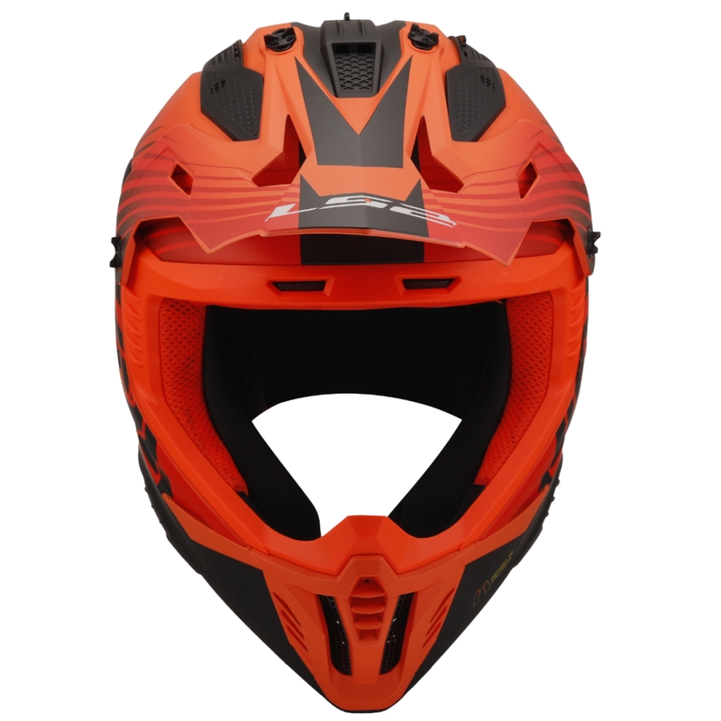 Motokrosa ķivere LS2 MX708 Fast II Duck oranži-arkana
