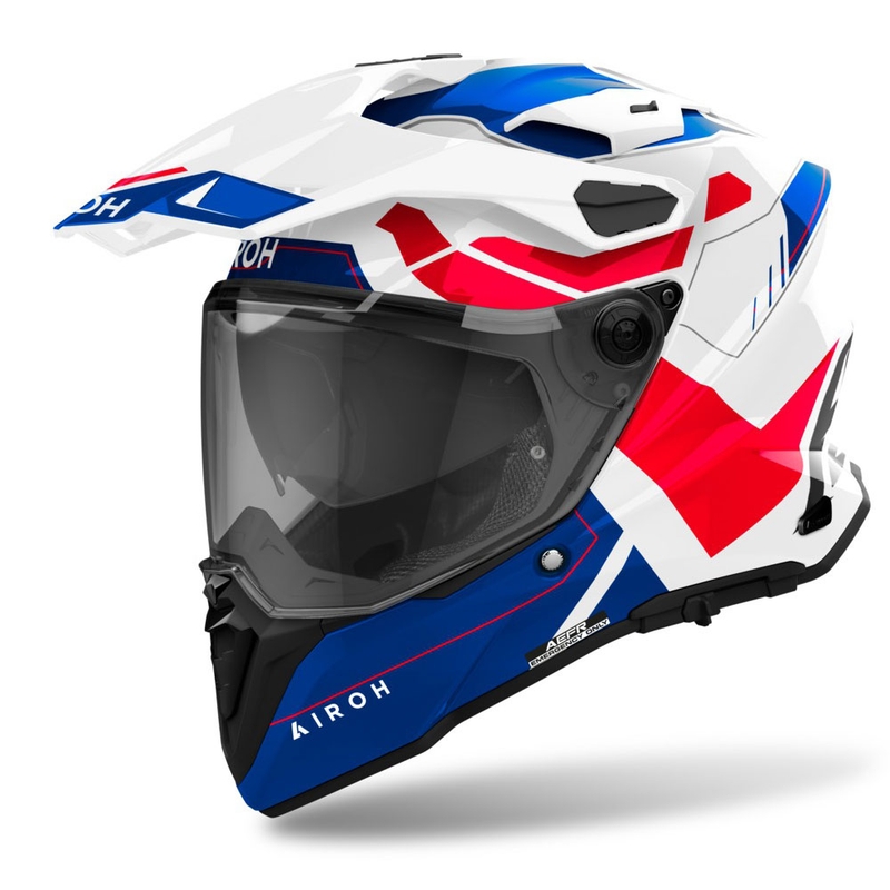 Enduro ķivere Airoh Commander 2 Reveal spīdīgi zili sarkana