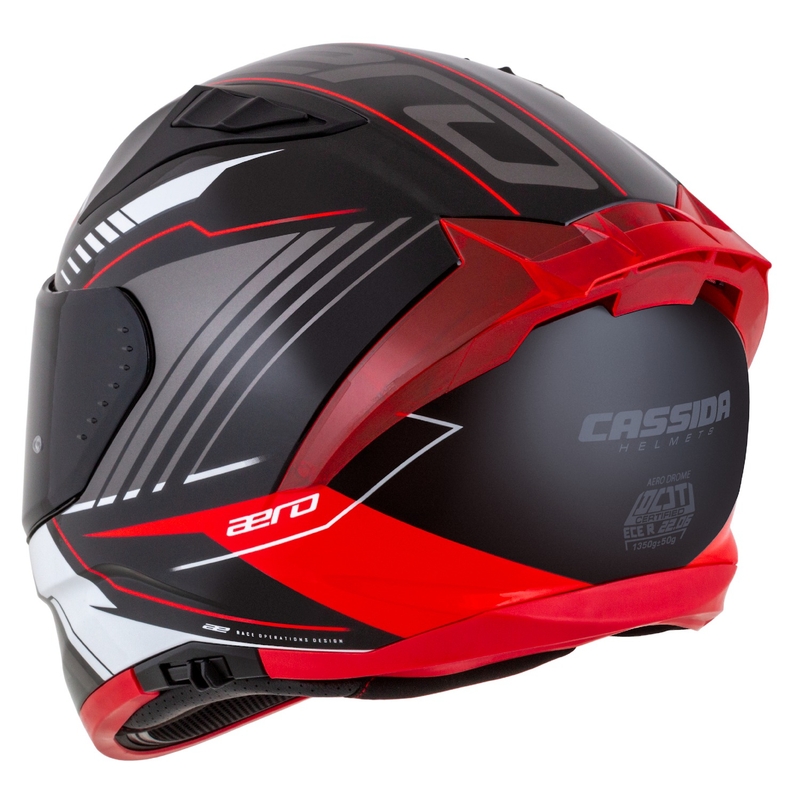 Cassida Aero Drome melni-arkani-balti-pelēka integrālā motocikla ķivere
