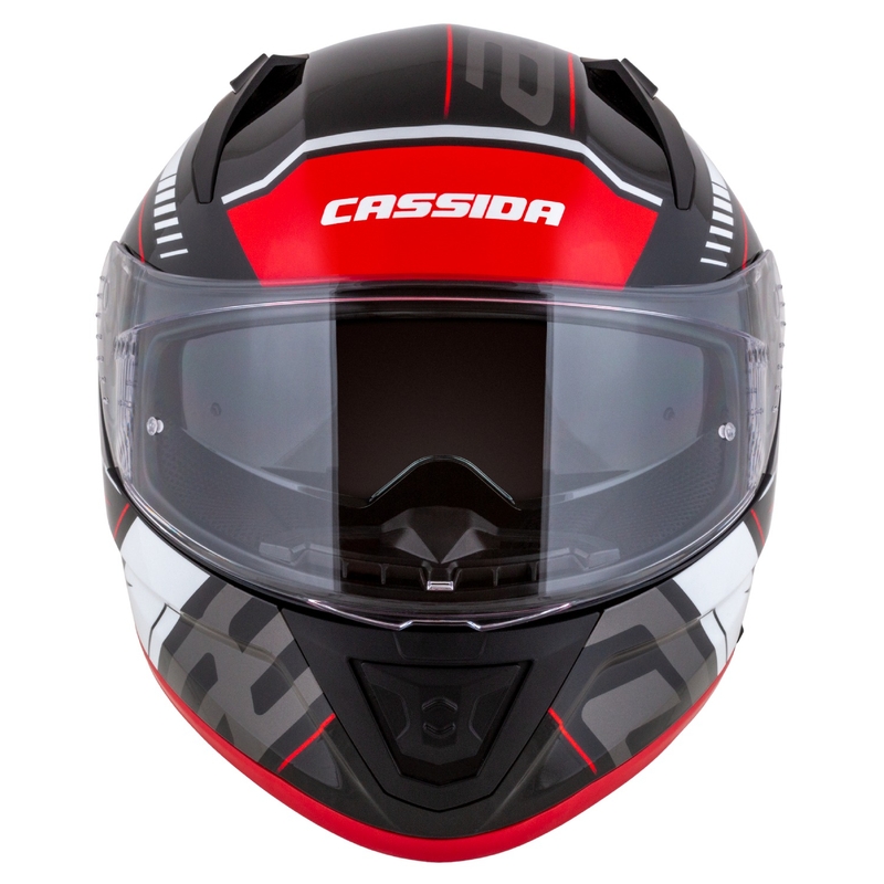Cassida Aero Drome melni-arkani-balti-pelēka integrālā motocikla ķivere