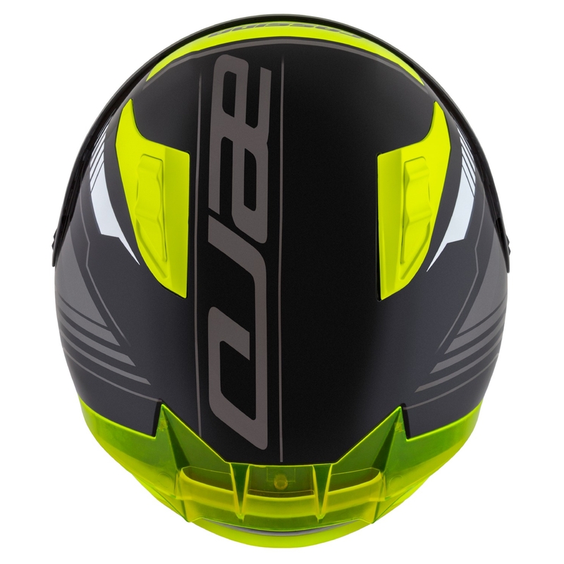 Cassida Aero Drome melna-fluo dzeltena-balta-pelēka integrālā motocikla ķivere