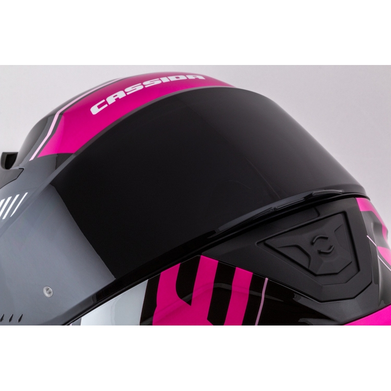 Cassida Aero Drome melns-rozā-balts integrālā motocikla ķivere