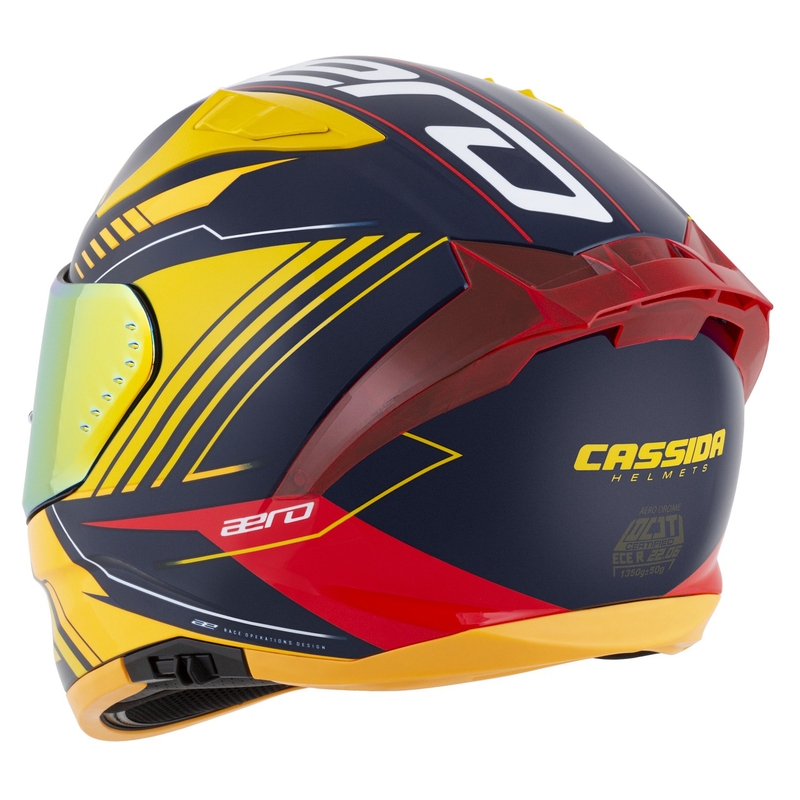 Cassida Aero Drome integrālā motociklu ķivere zili-fluo dzeltena-oranža-arkanā-siltā-zilā-balta
