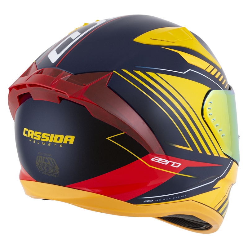 Cassida Aero Drome integrālā motociklu ķivere zili-fluo dzeltena-oranža-arkanā-siltā-zilā-balta