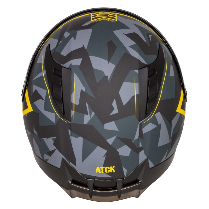Integrālā moto ķivere Cassida Aero camo pelēk-melnā-fluo dzeltena