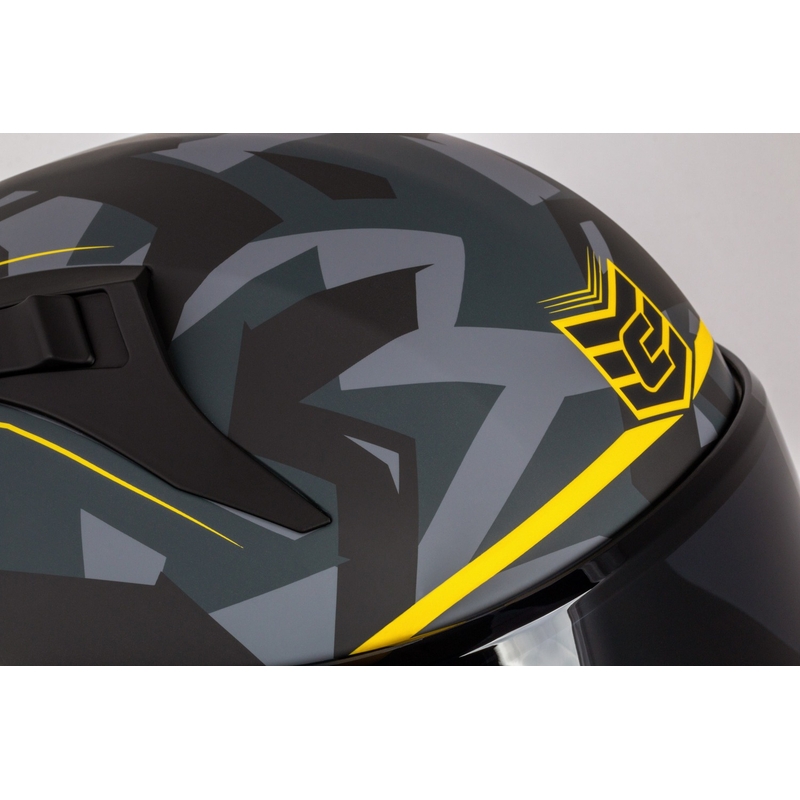 Integrālā moto ķivere Cassida Aero camo pelēk-melnā-fluo dzeltena