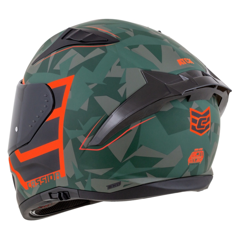 Cassida Aero ATCK camo zaļa-melna-pelēka-oranža integrālā motocikla ķivere