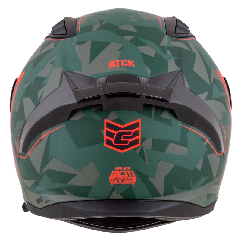 Cassida Aero ATCK camo zaļa-melna-pelēka-oranža integrālā motocikla ķivere