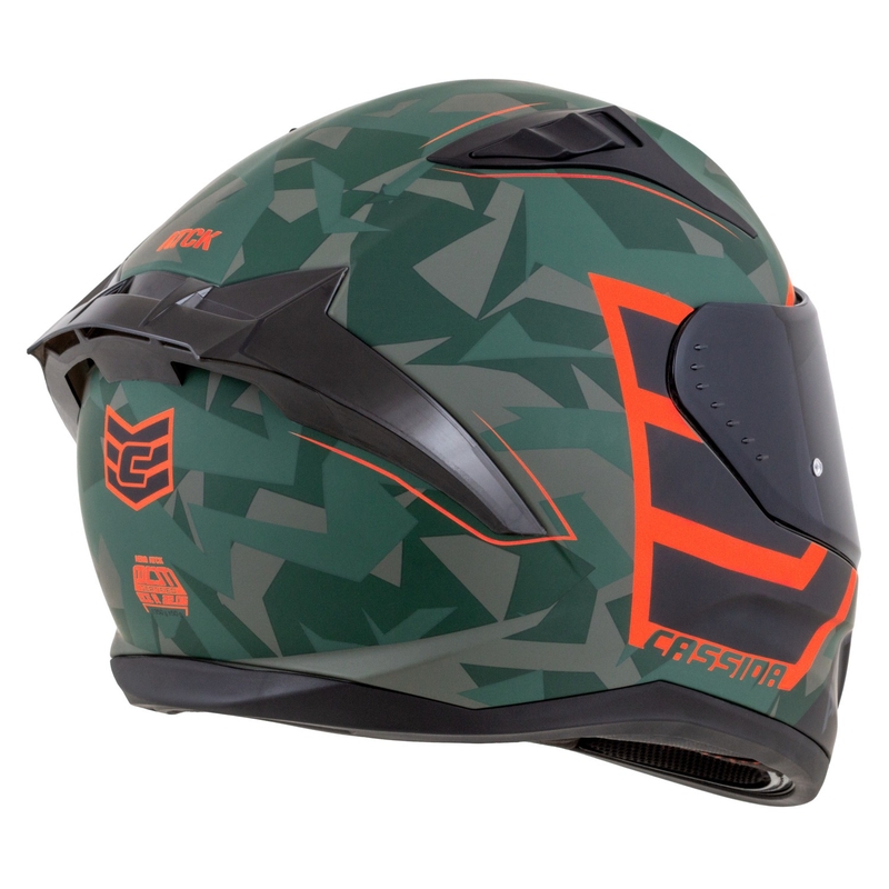 Cassida Aero ATCK camo zaļa-melna-pelēka-oranža integrālā motocikla ķivere