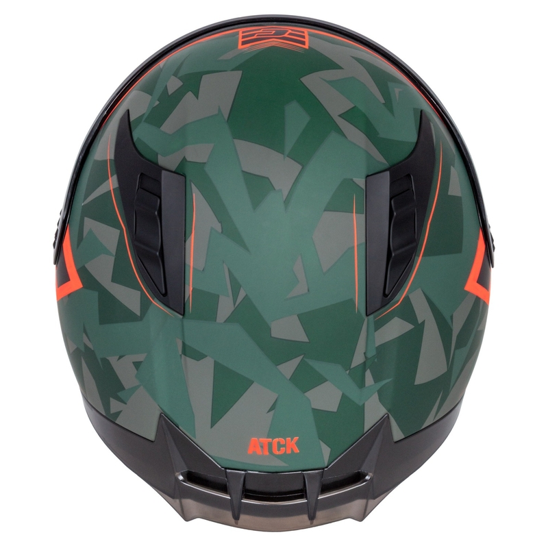 Cassida Aero ATCK camo zaļa-melna-pelēka-oranža integrālā motocikla ķivere