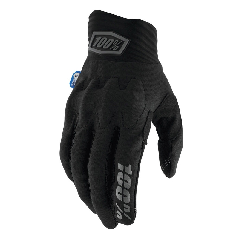 Motokrosa cimdi 100% Cognito Smart Shock melni