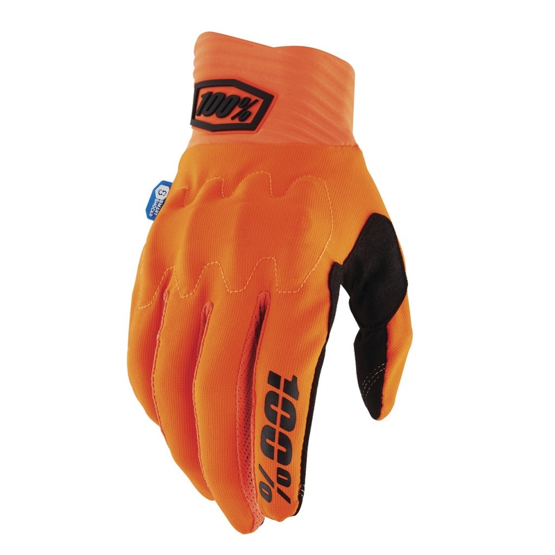 Motokrosa cimdi 100% Cognito Smart Shock fluo oranžs