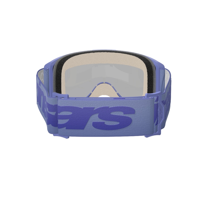 Alpinestars Vision 5 Wordmark motokrosa brilles violetas ar spoguļstikla zilu pleksi stiklu