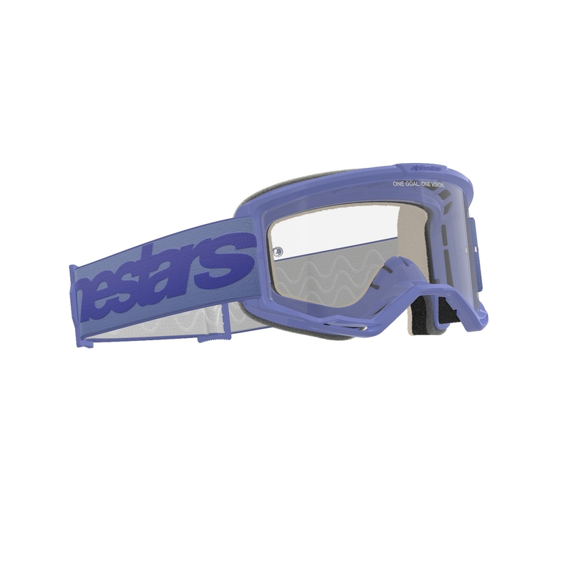 Alpinestars Vision 5 Wordmark motokrosa brilles violetas ar caurspīdīgu pleksi