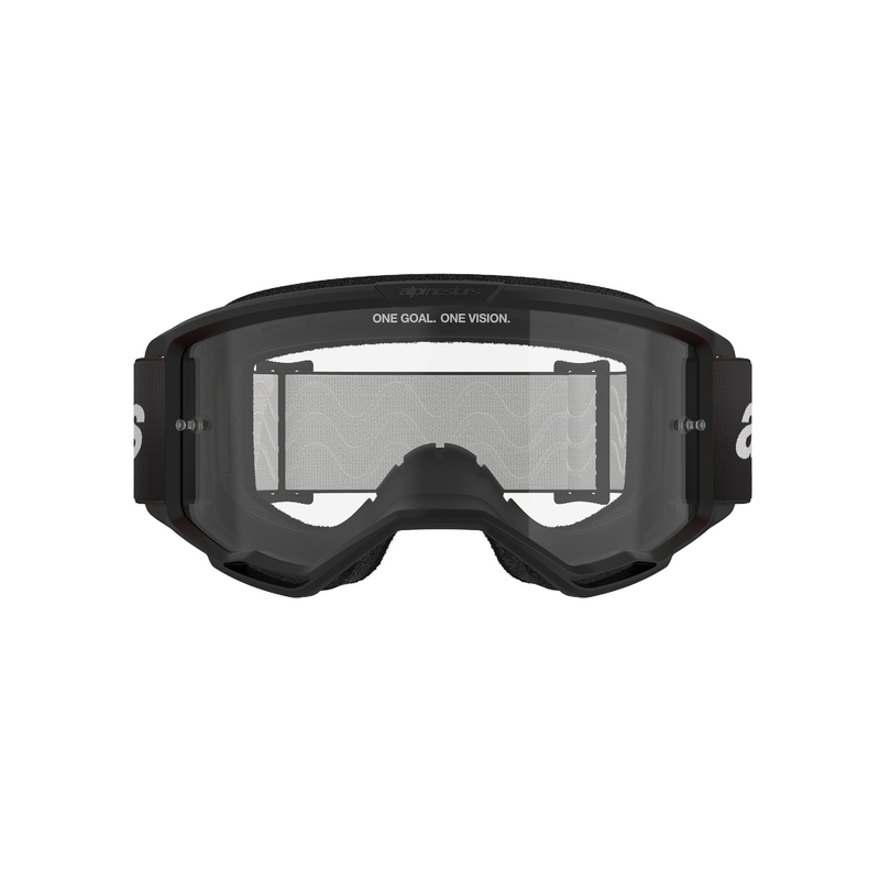 Alpinestars Vision 3 Wordmark motokrosa brilles melnas ar caurspīdīgu pleksi