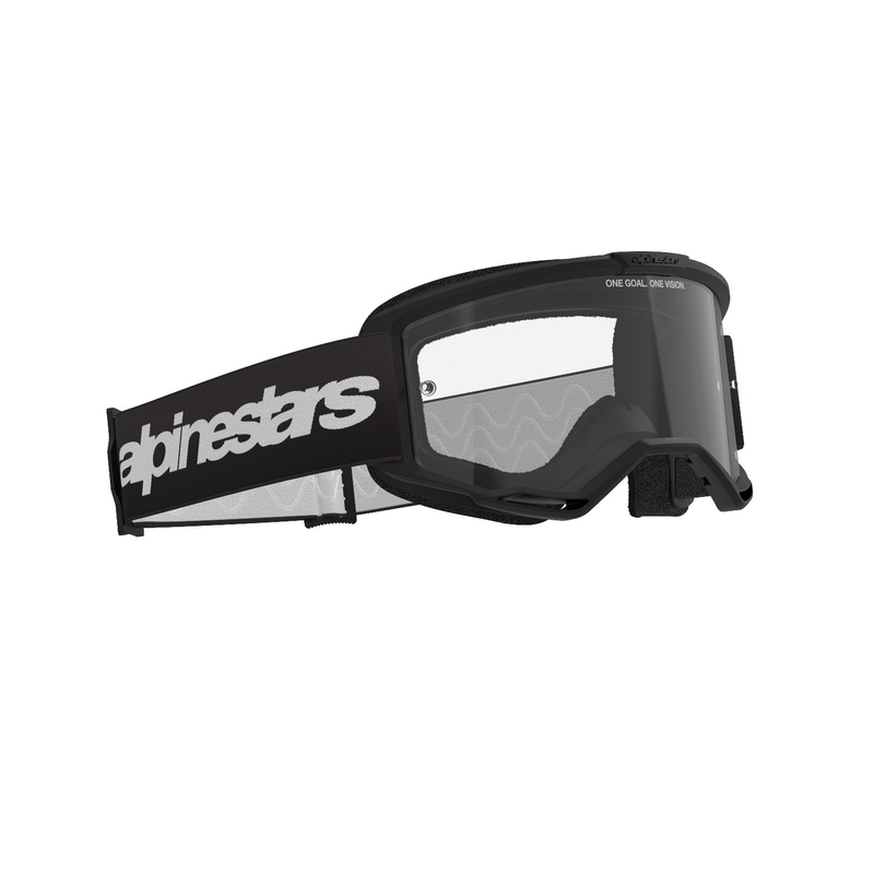 Alpinestars Vision 3 Wordmark motokrosa brilles melnas ar caurspīdīgu pleksi