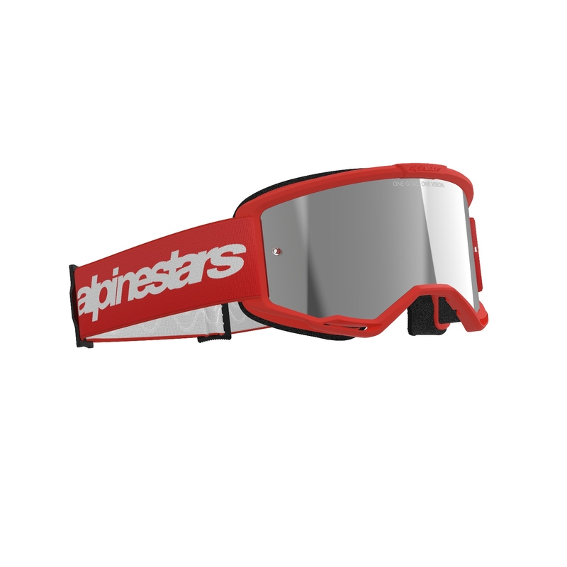 Alpinestars Vision 3 Wordmark motokrosa brilles sarkanas ar sudraba radiālām lēcām izpārdošana