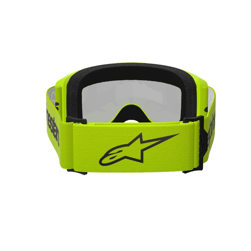 Alpinestars Vision 3 Wordmark fluo dzeltenas motokrosa brilles ar sudraba radiālām lēcām