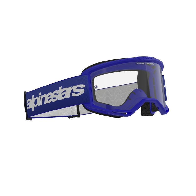 Alpinestars Vision 3 Wordmark motokrosa brilles zilas ar caurspīdīgu pleksi